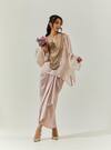 Buy_Anamika Khanna_Pink Powder Organza Hand Embroidered Cape With A Pick Up Skirt _at_Aza_Fashions