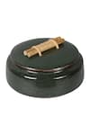 Shop_Nakshikathaa - Homeware_Green Studio Pottery Handcrafted Roti Box _at_Aza_Fashions