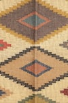 Nakshikathaa - Homeware_Multi Color Jute Wool Hand Woven Diamond Pattern Rug _Online_at_Aza_Fashions