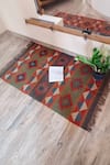 Buy_Nakshikathaa - Homeware_Multi Color Jute Wool Hand Woven Stripe Pattern Rug _at_Aza_Fashions