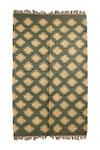 Shop_Nakshikathaa - Homeware_Multi Color Jute Wool Hand Woven Geometric Motifs Rug _at_Aza_Fashions