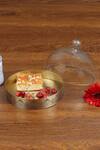 Buy_Nakshikathaa - Homeware_Gold Alloy Dohar Brass Cookie Tray With Glass Cloche _at_Aza_Fashions
