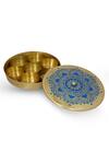 Shop_Nakshikathaa - Homeware_Blue Brass Utsav Masaladan _at_Aza_Fashions