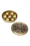 Shop_Nakshikathaa - Homeware_Gold Brass Utsav Masaladan _at_Aza_Fashions