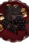 Buy_Nakul Sen_Black Velvet Embroidered Cushion Cover With Filler Single Pc _at_Aza_Fashions