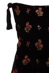 Nakul Sen_Black Velvet Embroidered Cushion Cover With Filler Single Pc _Online_at_Aza_Fashions