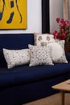 Buy_Nakul Sen_White Linen Embroidered Cushion Cover With Filler Single Pc _at_Aza_Fashions