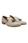 Buy_PAKO_Cream Textured Thomas Tasselled Shoes  _at_Aza_Fashions