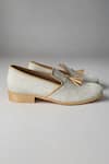 Shop_PAKO_Cream Textured Thomas Tasselled Shoes  _at_Aza_Fashions