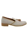 Buy_PAKO_Cream Textured Thomas Tasselled Shoes  _Online_at_Aza_Fashions