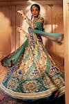 Buy_Kalista_Blue Anarkali Raw Silk Print Beads Round Jannat Adda Embroidered With Dupatta _Online_at_Aza_Fashions