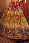 Buy_Kalista_Multi Color Blouse And Lehenga Raw Silk Print Persian Mehvish Bridal Set 