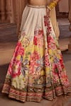 Shop_Kalista_Beige Blouse And Lehenga Raw Silk Print Floral Round Manya Bloom Bridal Set _Online_at_Aza_Fashions