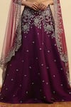 Buy_Nishta Studio_Purple Lehenga And Blouse Raw Silk Embroidery Zardozi Sweetheart Set  _Online_at_Aza_Fashions