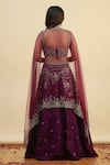 Shop_Nishta Studio_Purple Lehenga And Blouse Raw Silk Embroidery Zardozi Sweetheart Set  _at_Aza_Fashions