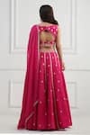 Shop_Nishta Studio_Pink Lehenga And Blouse Raw Silk Embroidery Thread V Neck Set  _at_Aza_Fashions