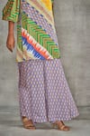 Buy_Gulabo by Abu Sandeep_Multi Color Modal Satin Printed Tribal Floral Flared Pant  