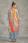 Shop_Gulabo by Abu Sandeep_Multi Color Modal Satin Tribal Print Gathered Tunic_at_Aza_Fashions
