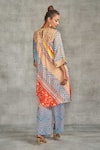 Shop_Gulabo by Abu Sandeep_Multi Color Modal Satin Tribal Print Gathered Tunic_Online_at_Aza_Fashions