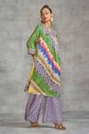 Buy_Gulabo by Abu Sandeep_Multi Color Modal Satin Floral Tribal Print Gathered Tunic_Online_at_Aza_Fashions