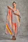 Buy_Gulabo by Abu Sandeep_Multi Color Modal Satin Tribal Print Kaftan _Online_at_Aza_Fashions