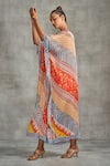 Buy_Gulabo by Abu Sandeep_Multi Color Modal Satin Tribal Print Kaftan 