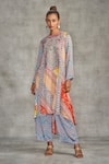 Buy_Gulabo by Abu Sandeep_Multi Color Modal Satin Tribal Print Kali Kurta _at_Aza_Fashions