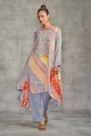 Buy_Gulabo by Abu Sandeep_Multi Color Modal Satin Tribal Print Kali Kurta _Online_at_Aza_Fashions