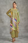 Buy_Gulabo by Abu Sandeep_Multi Color Modal Satin Printed Tribal Round Floral Kali Kurta_at_Aza_Fashions