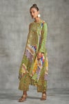 Buy_Gulabo by Abu Sandeep_Multi Color Modal Satin Tribal Floral Print Kali Kurta _Online_at_Aza_Fashions