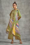 Shop_Gulabo by Abu Sandeep_Multi Color Modal Satin Tribal Floral Print Kali Kurta _Online_at_Aza_Fashions