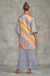 Shop_Gulabo by Abu Sandeep_Multi Color Modal Satin Printed Tribal V Neck Short Kurti _at_Aza_Fashions