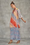 Buy_Gulabo by Abu Sandeep_Multi Color Modal Satin Printed Tribal V Neck Short Kurti _Online_at_Aza_Fashions
