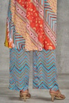Gulabo by Abu Sandeep_Multi Color Modal Satin Printed Tribal Chevron Memoni Pant _Online_at_Aza_Fashions