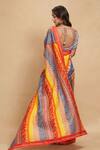 Shop_Gulabo by Abu Sandeep_Multi Color Chanderi Tribal Floral Print Saree_at_Aza_Fashions