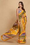 Shop_Gulabo by Abu Sandeep_Multi Color Tribal Floral Print Chanderi Saree _Online_at_Aza_Fashions