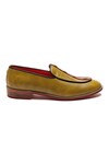 Banjaaran Studio_Yellow Skull Embellishments Cranium Leather Loafers _Online_at_Aza_Fashions