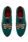 Shop_Banjaaran Studio_Blue Zebra Texture Pattern Brogues_at_Aza_Fashions