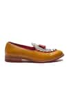 Banjaaran Studio_Yellow Woven Mustard Slip-on Loafers _Online_at_Aza_Fashions