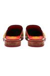 Banjaaran Studio_Yellow Hand Painted Leather Bloom Mules  _Online_at_Aza_Fashions
