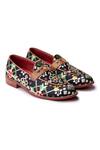 Buy_Banjaaran Studio_Multi Color Patola Leather Loafers  _at_Aza_Fashions