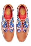 Shop_Banjaaran Studio_Multi Color Patola Brogue Leather Shoes _at_Aza_Fashions