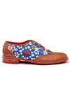 Banjaaran Studio_Multi Color Patola Brogue Leather Shoes _Online_at_Aza_Fashions