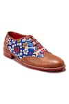 Shop_Banjaaran Studio_Multi Color Patola Brogue Leather Shoes _Online_at_Aza_Fashions