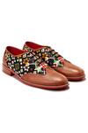Buy_Banjaaran Studio_Multi Color Handcrafted Leather Brogue Shoes _at_Aza_Fashions