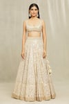 Buy_Gopi Vaid_Beige Lehenga Georgette Embroidered Resham Daina Mirror Bridal Set _Online_at_Aza_Fashions