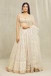 Shop_Gopi Vaid_Beige Lehenga Georgette Embroidered Resham Daina Mirror Bridal Set _Online_at_Aza_Fashions