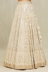 Shop_Gopi Vaid_Beige Lehenga Georgette Embroidered Resham Daina Mirror Bridal Set 