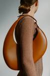 Pine And Drew_Brown Luna Crescent Shaped Handbag_Online_at_Aza_Fashions
