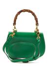 Shop_Pine And Drew_Green Vivian Box Shaped Leather Handbag_at_Aza_Fashions